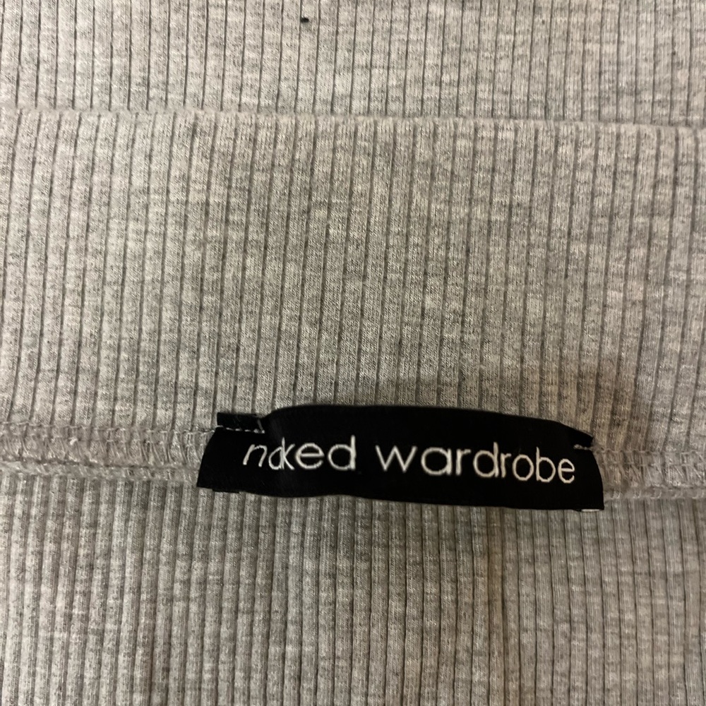 Naked wardrobe bodycon Gray to the knee pencil skirt stretchy size M